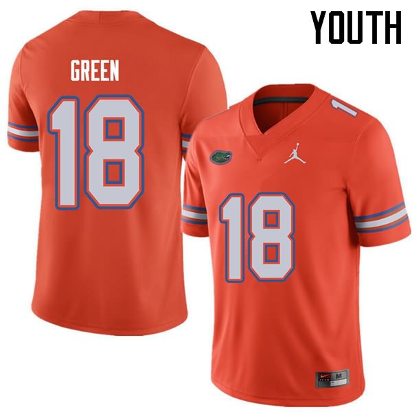 Youth NCAA Florida Gators Daquon Green #18 Stitched Authentic Jordan Brand Orange College Football Jersey IIW1165OU